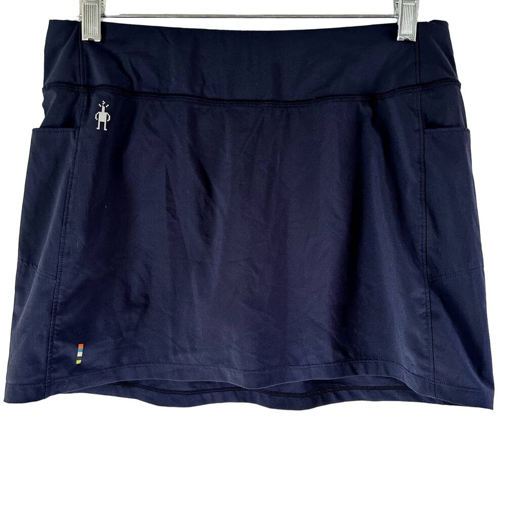 Smartwool Merino Sport Lined Skirt Skort Mini Pull On Outdoor Navy Blue Small